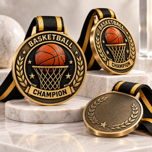 Medallas Personalizadas para Campeonatos de Baloncesto Deportivo y de Competición, Medalla de Premio para Torneos con Relieve 3D en Esmalte, Oro, Plata, Bronce, OEM, ODM - Product Image 3