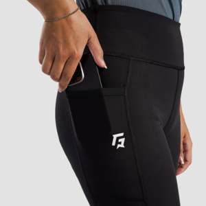 Leggings noirs taille haute à empiècements contrastants, respirants, en Spandex/Nylon, pour le sport, avec logo personnalisé, pour le fitness et le yoga, disponibles en XS et Small - Product Image 5