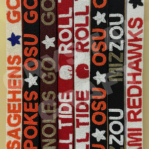 Pokes Star OSU personnalisé perlé sac à main sangle or blanc perle de rocaille sac sangles accessoires à la mode pour sacs - Product Image 2