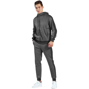 Sudaderas con capucha y cremallera completa con logotipo personalizado para hombre, ropa deportiva de dos piezas de poliéster Tech Fleece, chándal para correr, chándal para hombre - Product Image 4