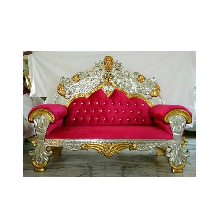 Luxury Antique Royal Style Living Room Furniture Comfortable Wood Sofa Set with Solid Wood Legs