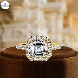 แหวนหมั้นเพชรเลี้ยงในห้องปฏิบัติการ, แหวนเพชรทรงแอสเชอร์ 1 กะรัต, แหวนเพชรรับรองโดย IGI, แหวนทองคำขาว 14K, แหวนแต่งงาน - Product Image 4