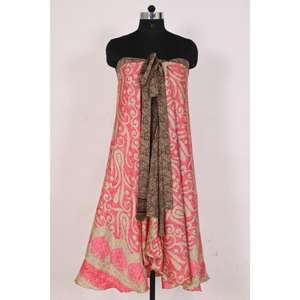 Women's Festival Boho Reversible Floral Printed Silk Wrap <b>Skirt</b> Lightweight Vintage Saree With Natural Waistline <b>for</b> <b>Summer</b> Wear - Product Image 5