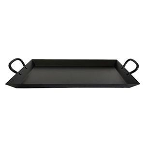 Plateau de service en métal doré antique de luxe avec poignées intégrées, plateau décoratif fini en laiton pour table basse, hôtel et mariage - Product Image 3