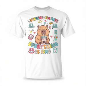 ฉันรอดชีวิตมาจากการอยู่โรงเรียนนาน 100 วัน เสื้อยืด "ทุกอย่างเรียบร้อย" - Product Image 2