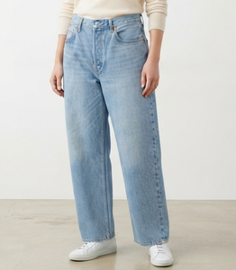 Women High Waist Wide Leg Jeans Barrel Fit Denim <b>Trousers</b> <b>Light</b> Blue Casual Pants - Product Image 1