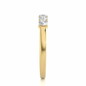 Anillo de Media Eternidad con 5 Piedras de Diamante de Corte Redondo en Engaste de Puntas para Mujer - Product Image 3