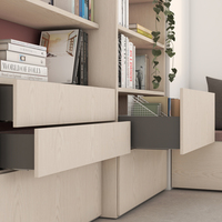 Cajón Exterior de Acero Emuca Vertex España 3185735, Color Gris Antracita, Capacidad de 40 kg, Altura 178 mm, Herrajes para Cocina con Ajuste 3D