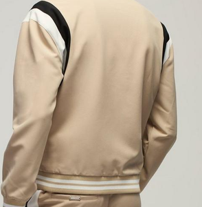 เสื้อแจ็กเก็ตผ้าขนแกะสำหรับผู้ชายเสื้อแจ็กเก็ตมีตัวอักษรแขนเสื้อหนัง - Product Image 6