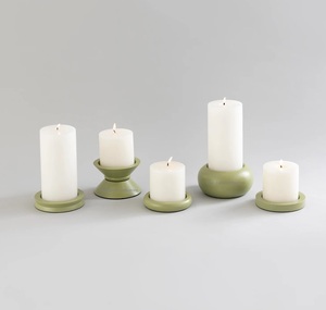 Bougeoir en métal au look unique Décoration d'éclairage de mariage et de Noël Bougeoirs de table de couleur verte - Product Image 2