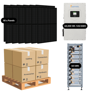 ชุดโซลาร์เซลล์ครบชุด 35.2 กิโลวัตต์ - อินเวอร์เตอร์ Sol-Ark 60K - แบตเตอรี่ลิเธียม 60-61 กิโลวัตต์ชั่วโมง - แรงดันสูง [SUMMIT PRO] - Product Image 1