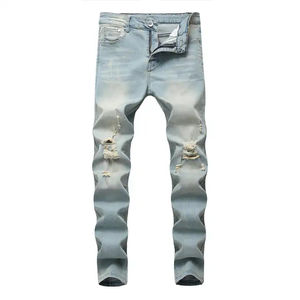 Fabricante de Pantalones Vaqueros Personalizados de Alta Calidad, Jeans Ajustados para Hombre, Estilo Slim Fit, Lavado Desgastado, Jeans para Hombre - Product Image 6