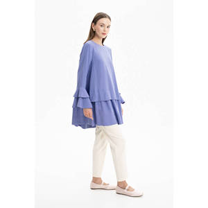 เสื้อทูนิคแต่งระบายสีม่วง-เสื้อลำลองลำลอง - Product Image 3