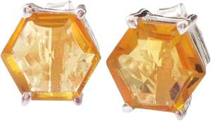 ต่างหูแบบติดหูสำหรับผู้หญิง ทำจากพลอยซิทรินธรรมชาติ หินประจำเดือนพฤศจิกายน ของขวัญคริสต์มาส เครื่องประดับทำมือ เงินแท้ 925 - Product Image 2