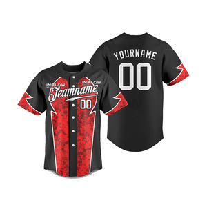 เสื้อเบสบอลโพลีเอสเตอร์100% สั่งทำเสื้อเบสบอลดีไซน์คลาสสิกซับลิเมชันสำหรับแฟชั่น - Product Image 1