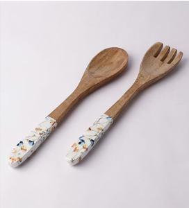 ช้อนสลัดไม้มะม่วงทำมือเป็นมิตรกับสิ่งแวดล้อมเครื่องใช้ในครัวที่ทันสมัย - Product Image 4
