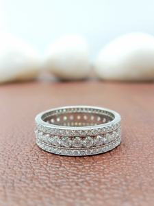 14K White Gold Wedding Ring 3 Carats Moissanite Diamond Ring With GRA Certificate - Product Image 2