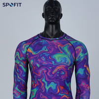 Maillot de compression à manches longues personnalisé par sublimation pour MMA, BJJ, grappling, avec ensemble de rashguards de Jiu Jitsu