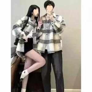 <b>Men's</b> Plaid Woolen Jacket <b>Coat</b> Casual Loose Collar Autumn Winter Fashion Retro Style Sporty <b>Length</b> Regular - Product Image 6