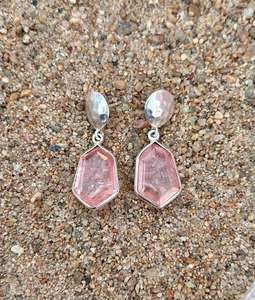 Boucle d'oreille faite à la main en argent sterling 925 Morganite, belle boucle d'oreille pour femme. - Product Image 5