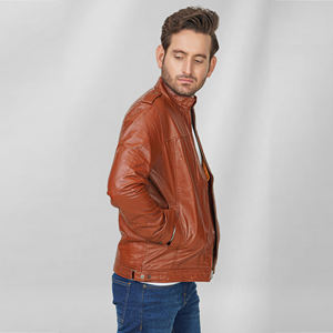 2026 New Arrival <b>Mens</b> High Quality Leather <b>Jacket</b> Thin Stand Collar Winter Fashion Canvas Wholesale <b>jacket</b> <b>for</b> <b>men</b> DDP Shipping - Product Image 5