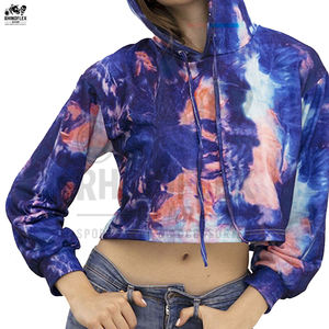 เสื้อฮู้ดดี้ครอปท็อปผู้หญิง ดีไซน์ใหม่สไตล์เกาหลี ผ้าฝ้าย 100% ผ้าฟลีซ ทรงโอเวอร์ไซส์ สำหรับฤดูหนาว - Product Image 6