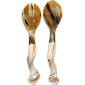 Ensemble de couverts en corne au design classique et élégant, respectueux de l'environnement, avec taille personnalisable, meilleure qualité, vente en gros en Inde pour l'exportation - Product Image 1