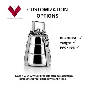 กล่องทิฟฟินสแตนเลส3ช่องทรงปิรามิดใช้ใส่อาหารเกรดอาหารทนทานพร้อมกล่องใส่อาหาร3ช่องใส่อาหาร - Product Image 3