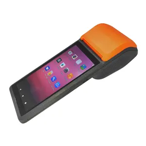 Q6 mesin pemindai kode batang genggam 4G, mesin Terminal Pos ponsel Android 11, sistem pemindai kode batang dengan Printer penerimaan termal 58mm