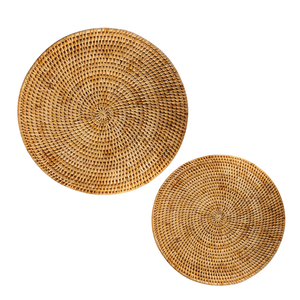 Tendance du moment : assiettes de présentation en rotin tissé, sets de table, fabrication artisanale vietnamienne, décoration tendance, vaisselle tissée écologique - Product Image 1