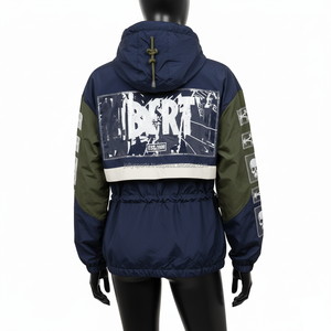 แจ็กเก็ตกันลมสำหรับผู้หญิงคุณภาพพรีเมียม210GSM ผ้าไนลอนสีกรมท่าปักโลโก้ได้ตามต้องการ - Product Image 2