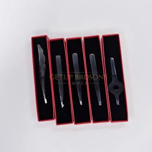 Pinzas de Cejas de Acero Inoxidable Plasma Negro de Alta Calidad GETUP BROSONS IMPEX, Punta Puntiaguda, Logotipo Personalizado, Herramientas de Belleza - Product Image 3