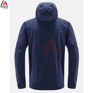 Venta al por mayor de alta calidad por encargo azul chaqueta Softshell para los hombres con cremallera cuello con capucha estilo de la calle transpirable para la primavera - Product Image 3