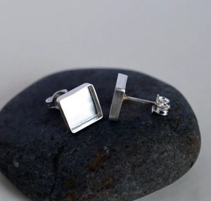 Plata de Ley 925 S925 pendiente de tuerca en blanco copa de bisel 4x6 a 23x33mm collar rectangular piedra preciosa DIY Ajuste de fabricación de joyas - Product Image 6