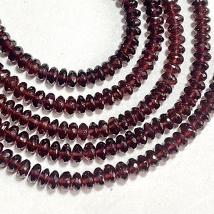 Mozambique Natural Garnet Faceted Rondelle <b>Beads</b> Wholesale Beading Supplies Shape Rondellel - Product Image 2
