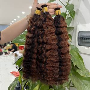 Vente en gros 30 pouces extensions de cheveux vierges bouclés birmans Piano brun cheveux humains vietnamiens 1B couleur cuticules alignées brut - Product Image 6