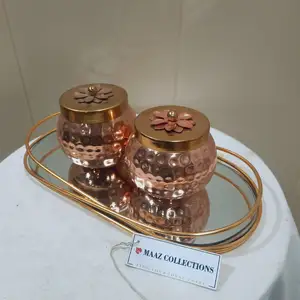 金属干果盒罐带花顶和上菜托盘排灯节巧克力盒干果低价厂家直供