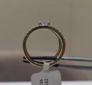 แหวนแต่งงานสีเหลืองทองแบบมินิมอลทรงกลมตัดในห้องแล็บปลูกเพชรคลัสเตอร์สำหรับเจ้าสาวของขวัญวันครบรอบแต่งงานสำหรับคู่ค้า - Product Image 6