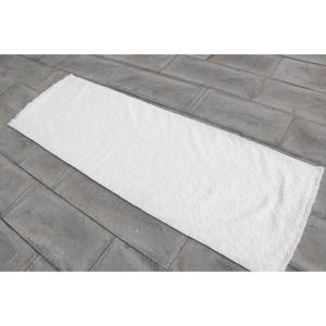 พรมตุรกี, พรมวินเทจขนาด 2.2x6.7 ฟุต, พรมขนสัตว์ลายดอกไม้สีขาวเทา - Product Image 2