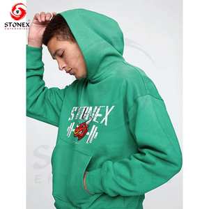 Custom High Quality Winter Cotton Hoodie Streetwear <b>Thick</b> <b>Fleece</b> Digital Printing Drop Shoulder Plain Blank Custom Men Hoodies - Product Image 4