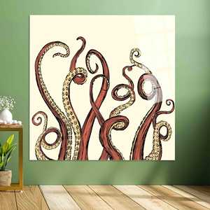 Art mural envoûtant à l'effigie d'un tentacule de pieuvre : Toile imprimée de qualité supérieure, Art sur verre trempé - Product Image 1