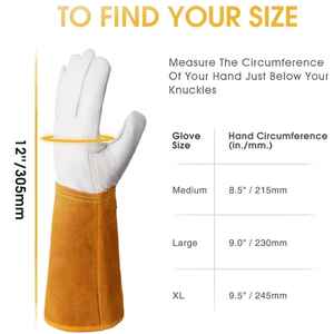 Gants de soudage TIG de bonne qualité protègent le travail de soudeur pleine paume en cuir fendu imperméable résistance à la chaleur gants antidérapants - Product Image 6