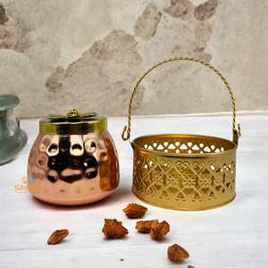 Iron Printed Pichwai Design Dry <b>Fruit</b> Jar Festive Food Storage & Container <b>for</b> <b>Gifting</b> - Product Image 2
