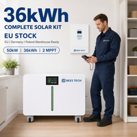 Kit solaire complet LiFePO4 36 kWh 51,2 V 720 Ah avec indicateur lumineux et onduleur hybride 50 kW pour maison connectée au réseau hybride, stock UE DE PL
