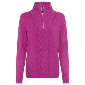 Suéter de Mujer de Alta Calidad para Otoño e Invierno, Cuello Redondo, Media Cremallera, Estructura de Cable de Lana Acrílica, Servicio OEM - Product Image 6