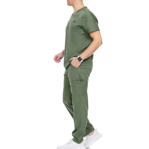 Ensemble de blouses d'infirmière pour hommes, uniforme médical, respirant, confortable, léger, tissu extensible, logo personnalisé pour l'hôpital et la clinique - Product Image 4