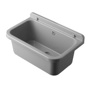 อ่างล้างหน้าหินอ่อนแบบติดผนัง ขนาด 55x34 ซม. สีเทาด้าน สำหรับโรงแรม - Product Image 1