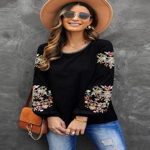Classic Design Beaded Embroidery <b>Blouse</b> For <b>Women</b> <b>Long</b> <b>Sleeves</b> Embroidery <b>Blouse</b> - Product Image 1