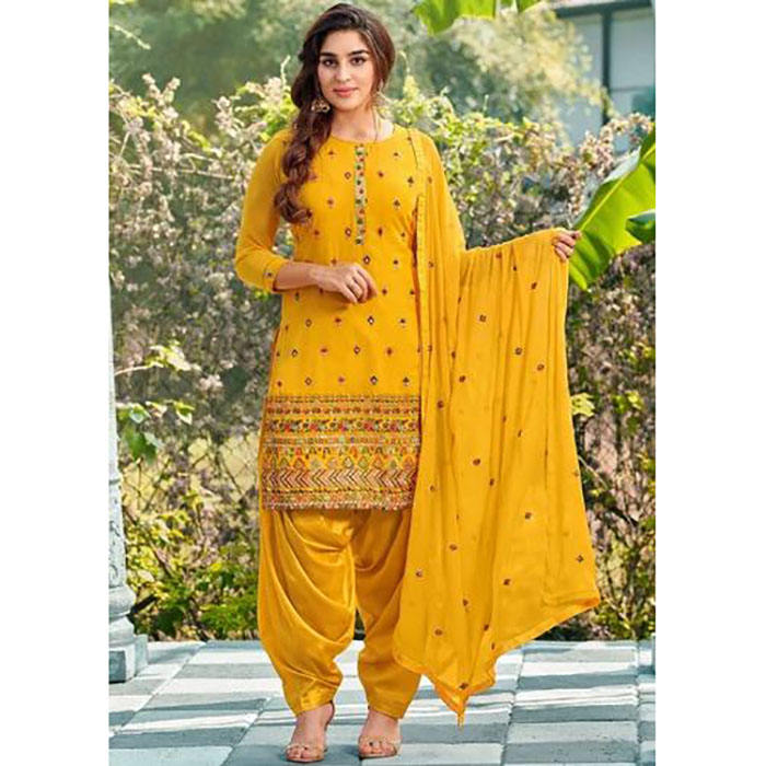 Patiyala Dress Phulkari Suits Neck Designs Punjabi Designer Salwar