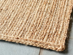 Solid Color Rectangle Jute Area <b>Rug</b> Flat Weave Eco Friendly Farmhouse Style Living Room <b>Rug</b> <b>Thin</b> Pile Handmade - Product Image 3